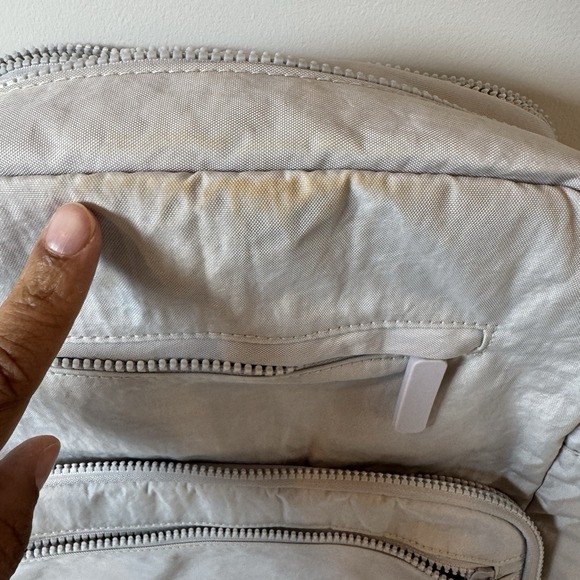 Rachel Zoe Lightweight Nylon Backpack Travel School Bag Silver Gray - Picture 6 of 8